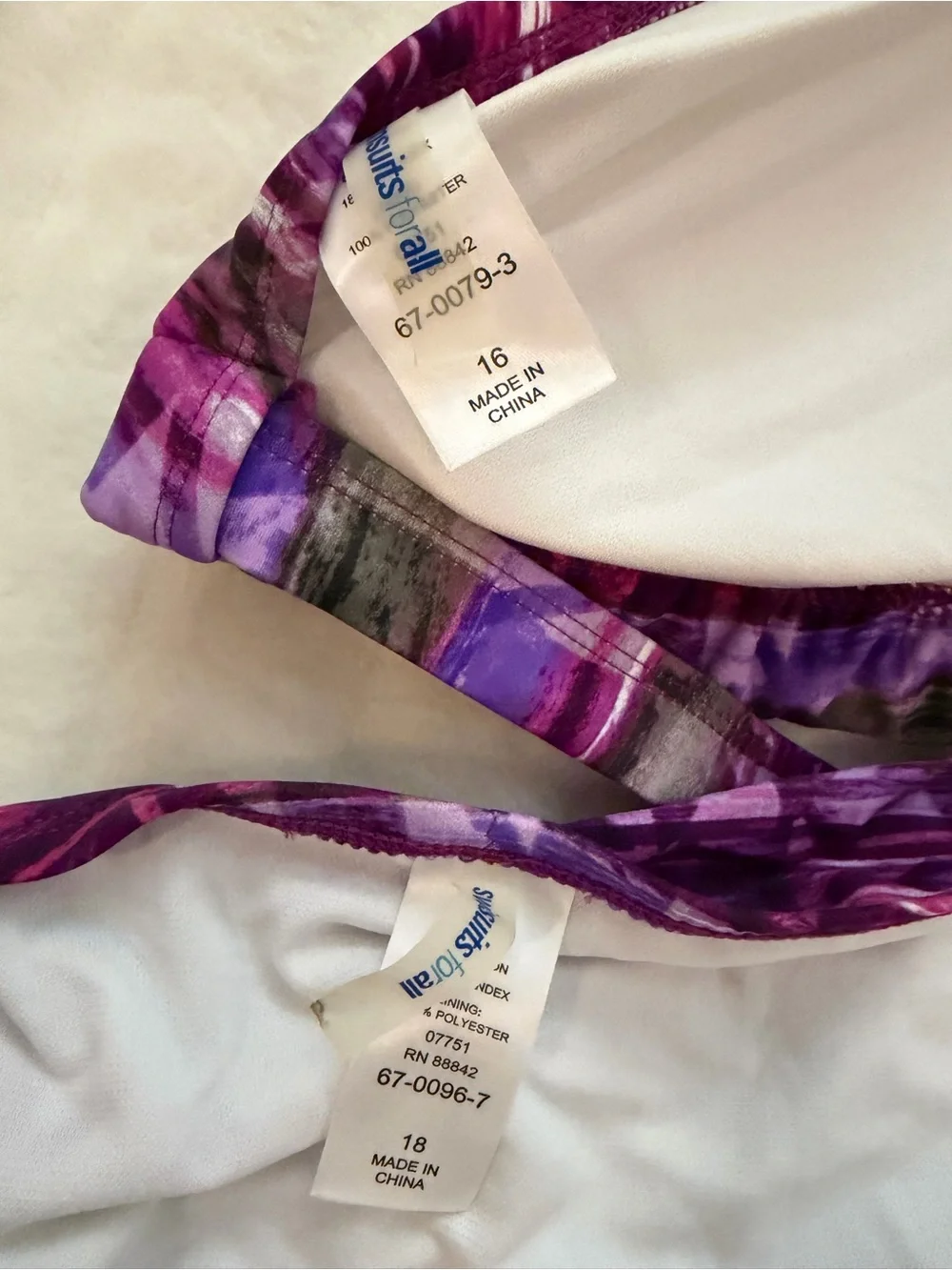 Swimsuits For All Purple Multi-Pattern Two-Piece Bikini - Picture 3 of 3